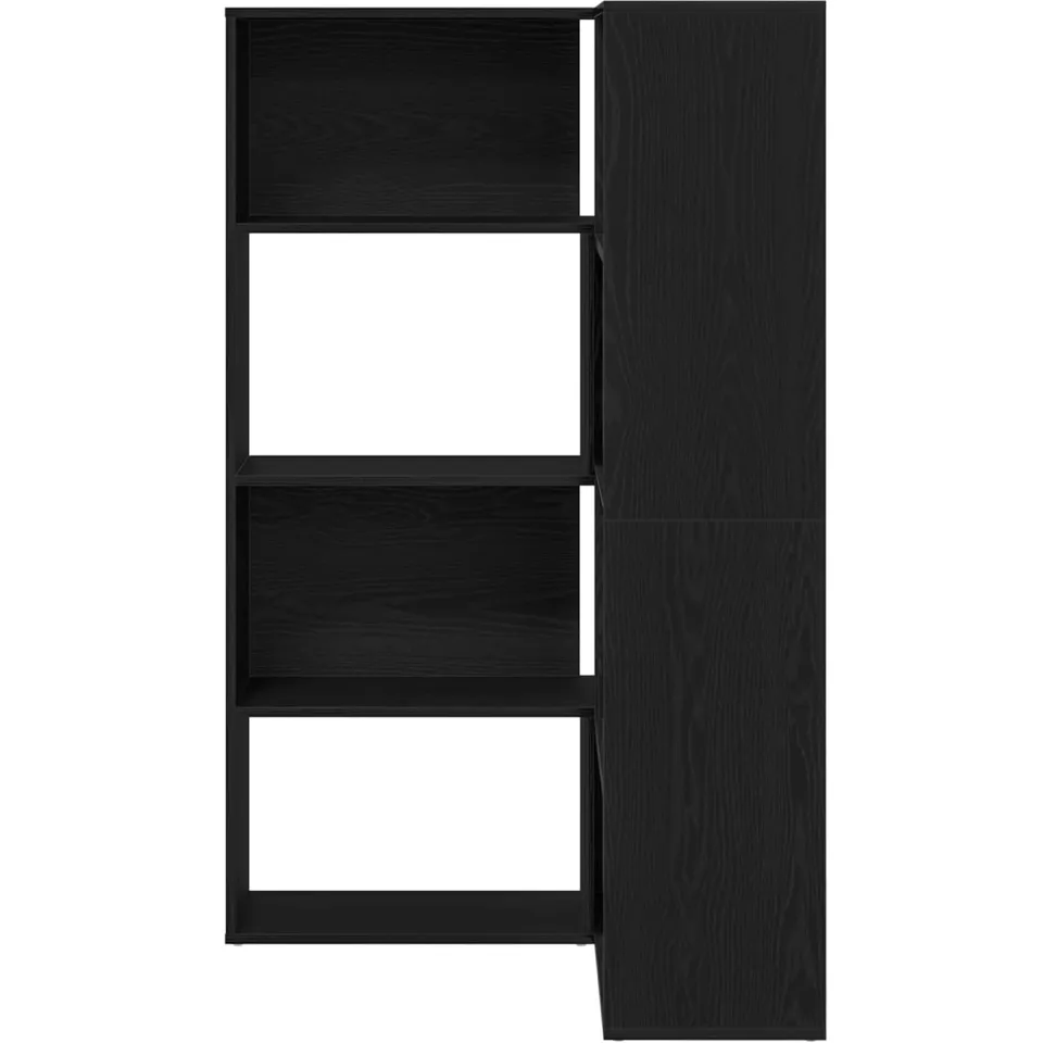 vidaXL Kledingkast 6-laags 85 x 85 x 140 cm Bewerkt hout Zwart Eiken, foto 3