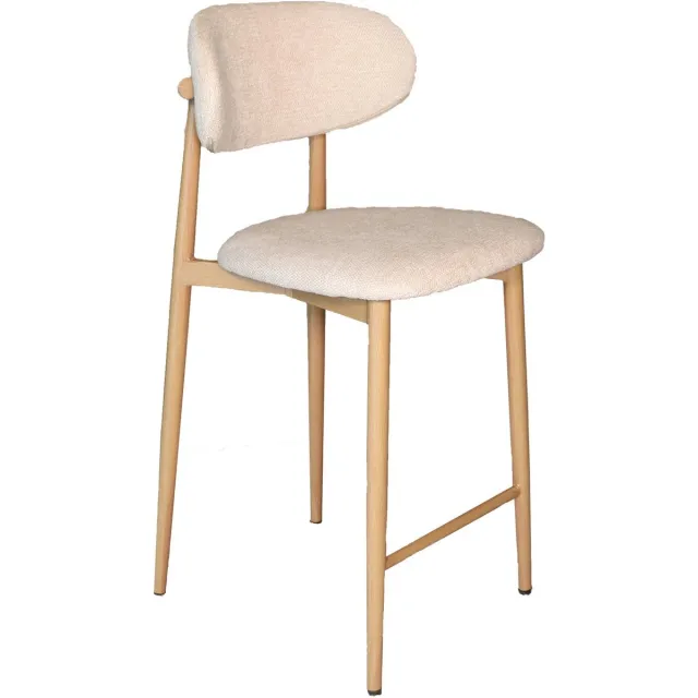 Lizzely Garden & Living SET DEAL: 4 stuks Barkruk Japandi beige Reika lichtbruin minimalistische barstoel japanse stijl