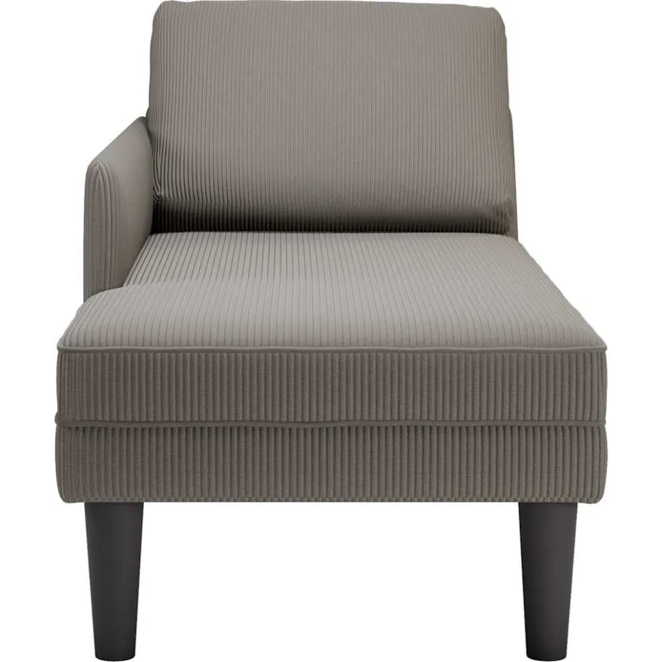 vidaXL Chaise longue met kussen corduroy stof lichtgrijs grijs, foto 4