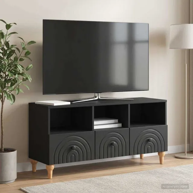 vidaXL TV-kast 102 x 34,5 x 50 cm Zwart Geconstrueerd hout, foto 2
