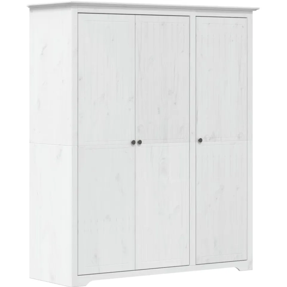 vidaXL Kledingkast BODO 146x53,5x173 cm massief grenenhout wit, foto 3