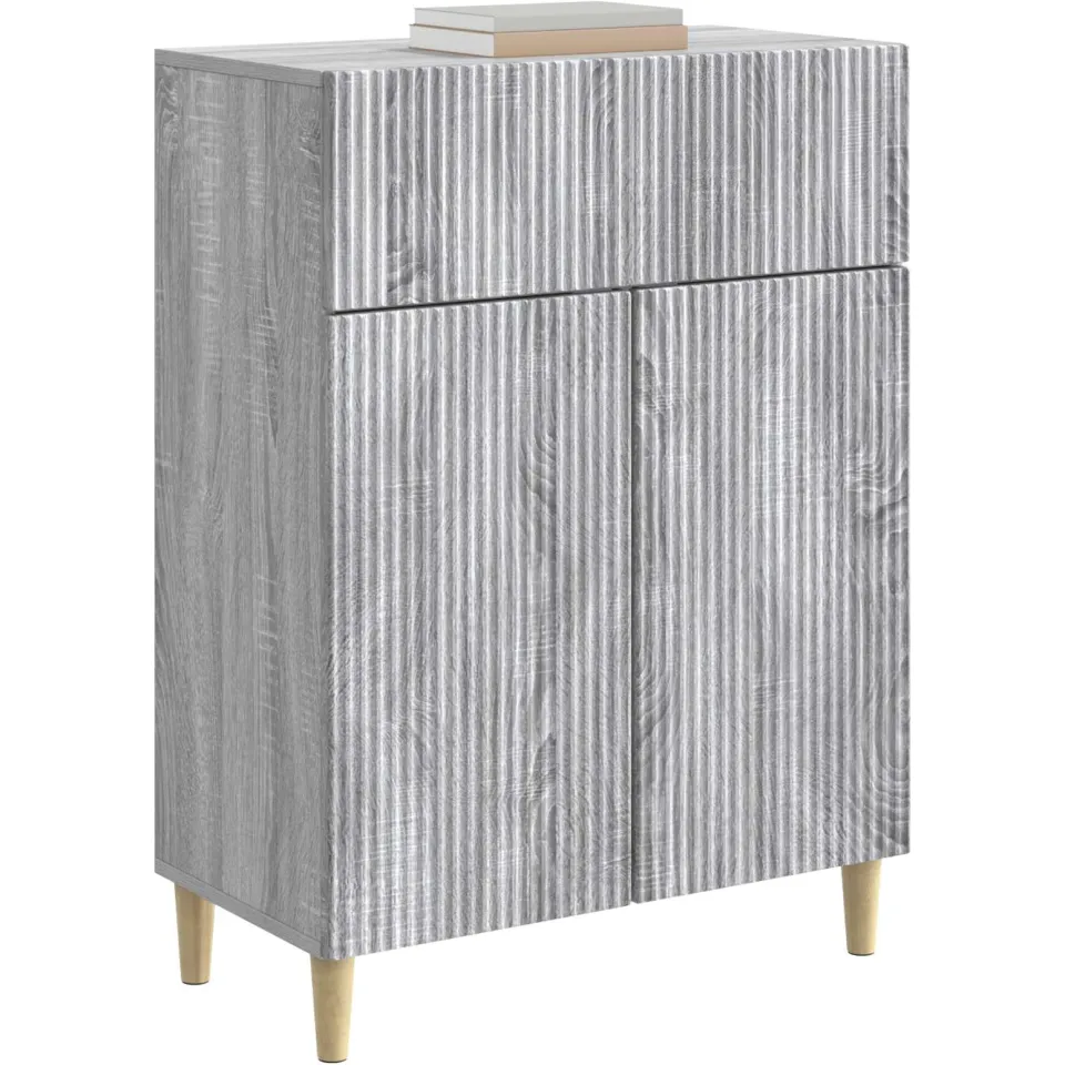 vidaXL Dressoir met lade Grijs sonoma 66 x 34,5 x 90 cm Bewerkt hout, foto 2