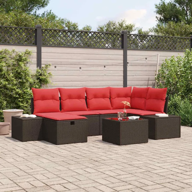 vidaXL Bankstel 3 st poly rattan Zwart