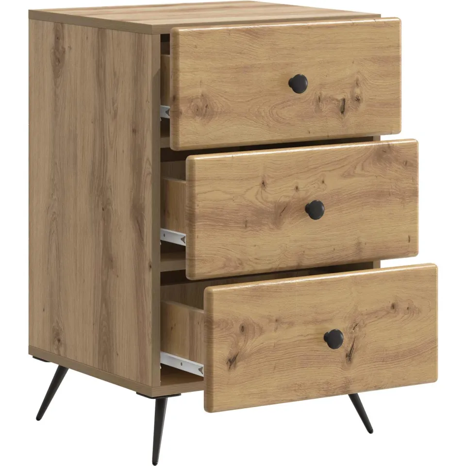 vidaXL Nachtkastje Artisanaal eiken 43 x 41 x 66,5 cm Bewerkt hout, foto 3