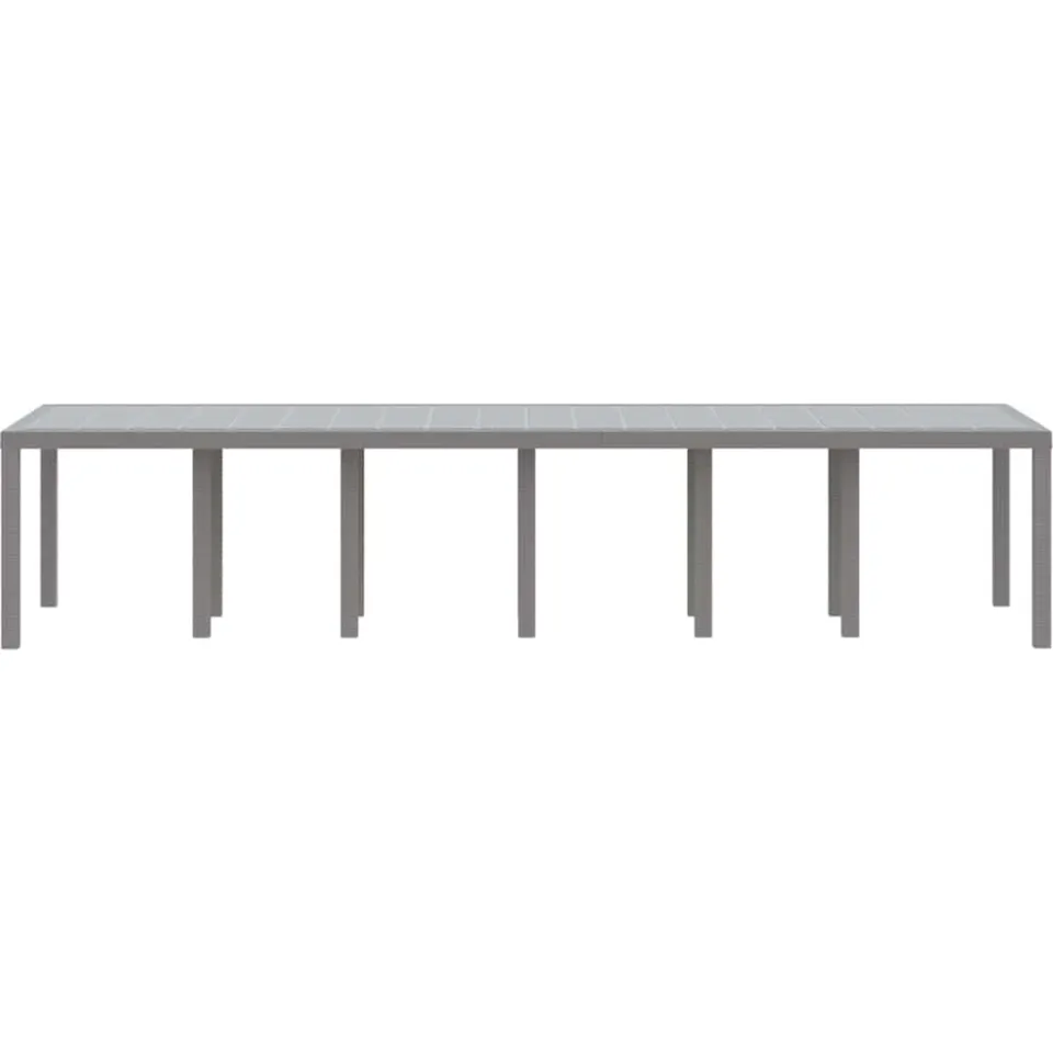 vidaXL Tuinstafel Lichtgrijs 350 x 100 x 74 cm poly rattan, foto 4