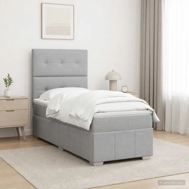 vidaXL Boxspringbed met matras Lichtgrijs 80 x 200 cm Stof