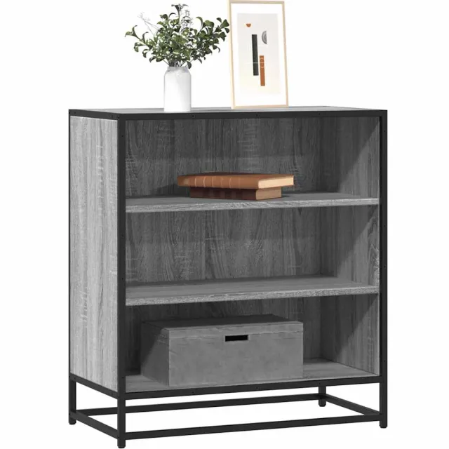 vidaXL Dressoir 68x35x76 cm bewerkt hout en metaal grijs sonoma