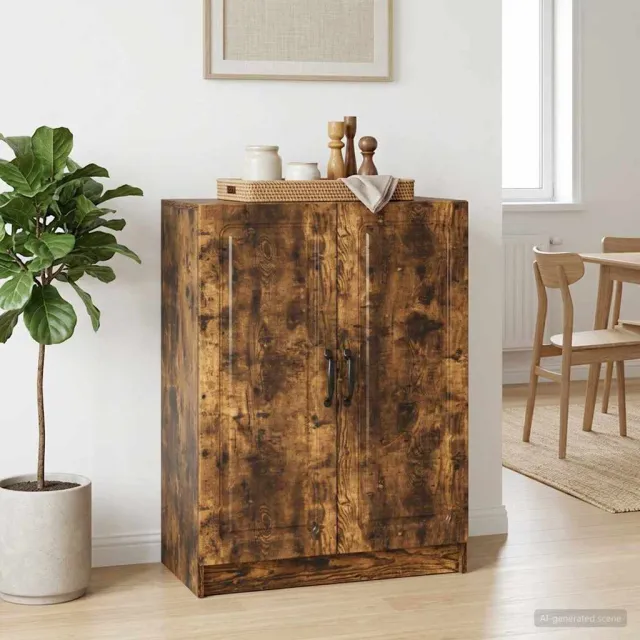 vidaXL Dressoir Gerookt eiken 66 x 34,5 x 87 cm Bewerkt hout, foto 2