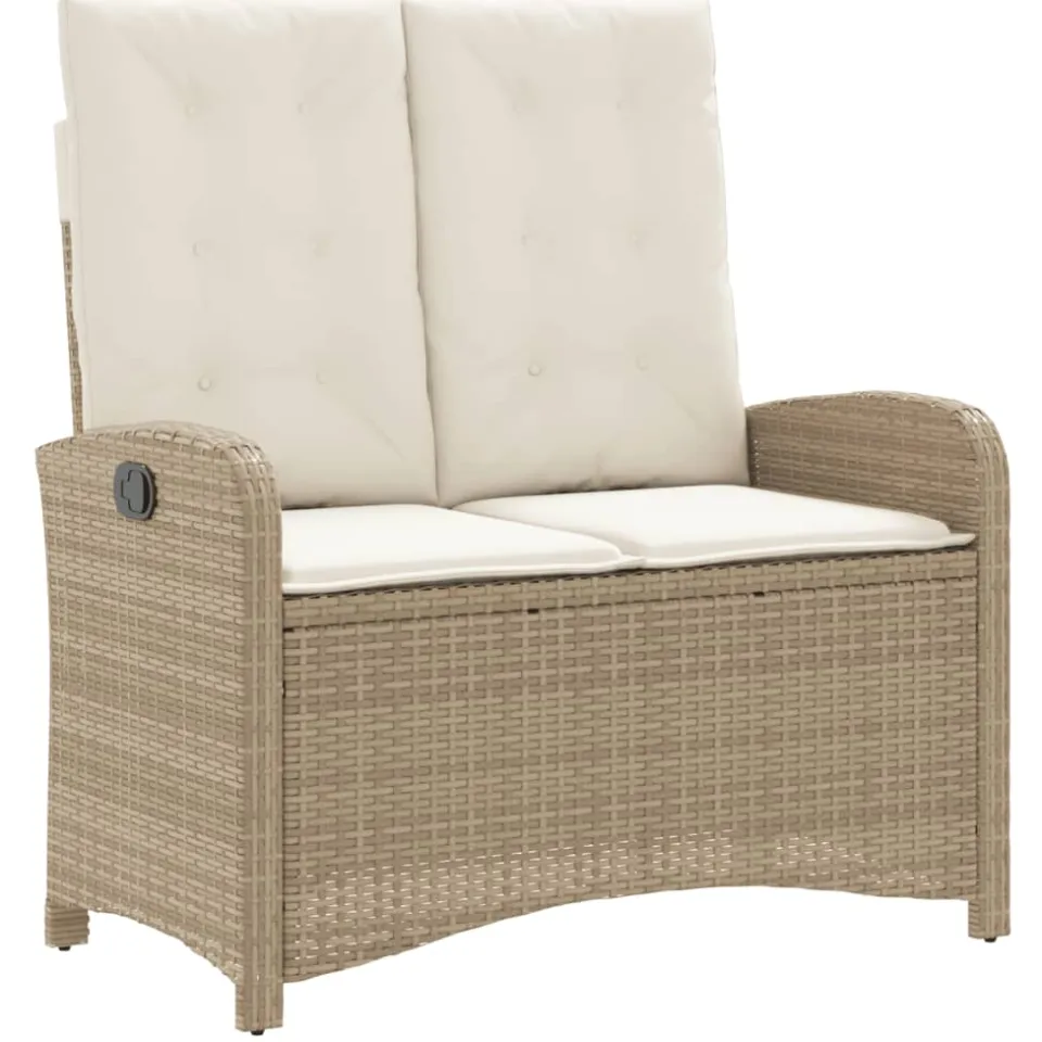 vidaXL 4-delige Tuinset met kussens poly rattan beige, foto 4