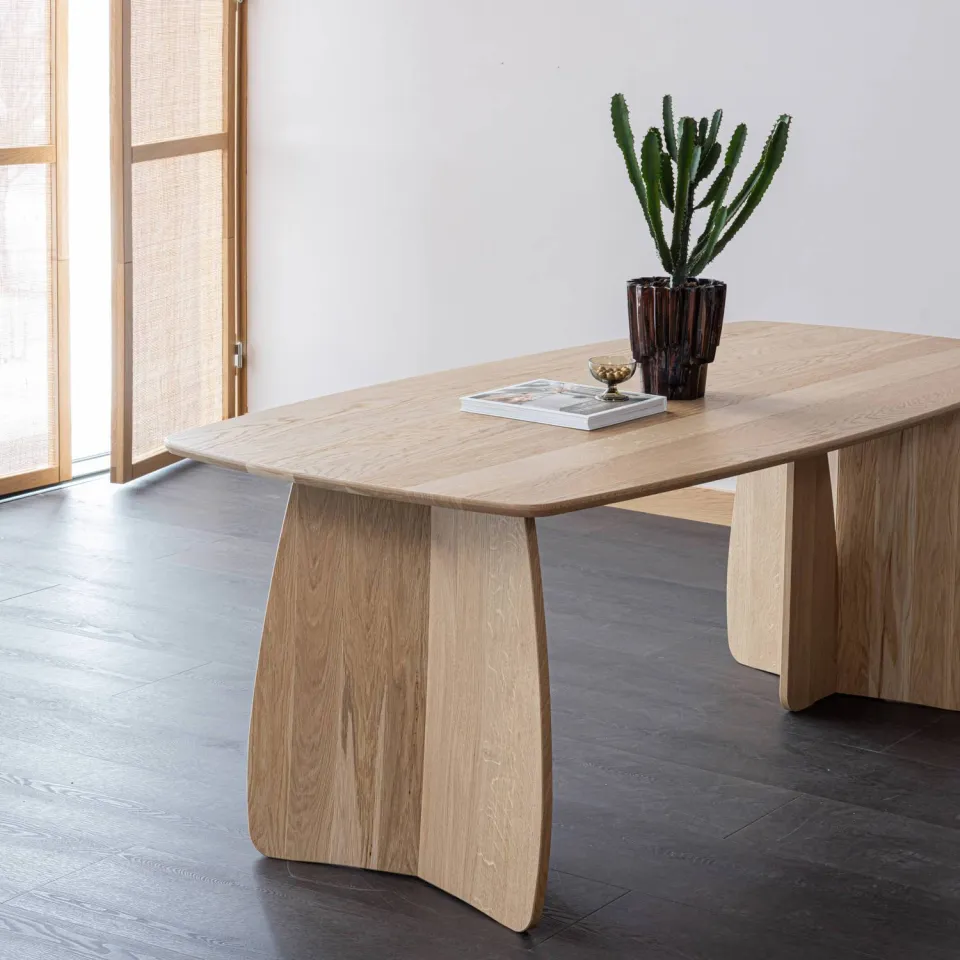 WOOOD Veere Eettafel - Massief Eikenhout - Mystic Brown - 200 x 100, foto 2