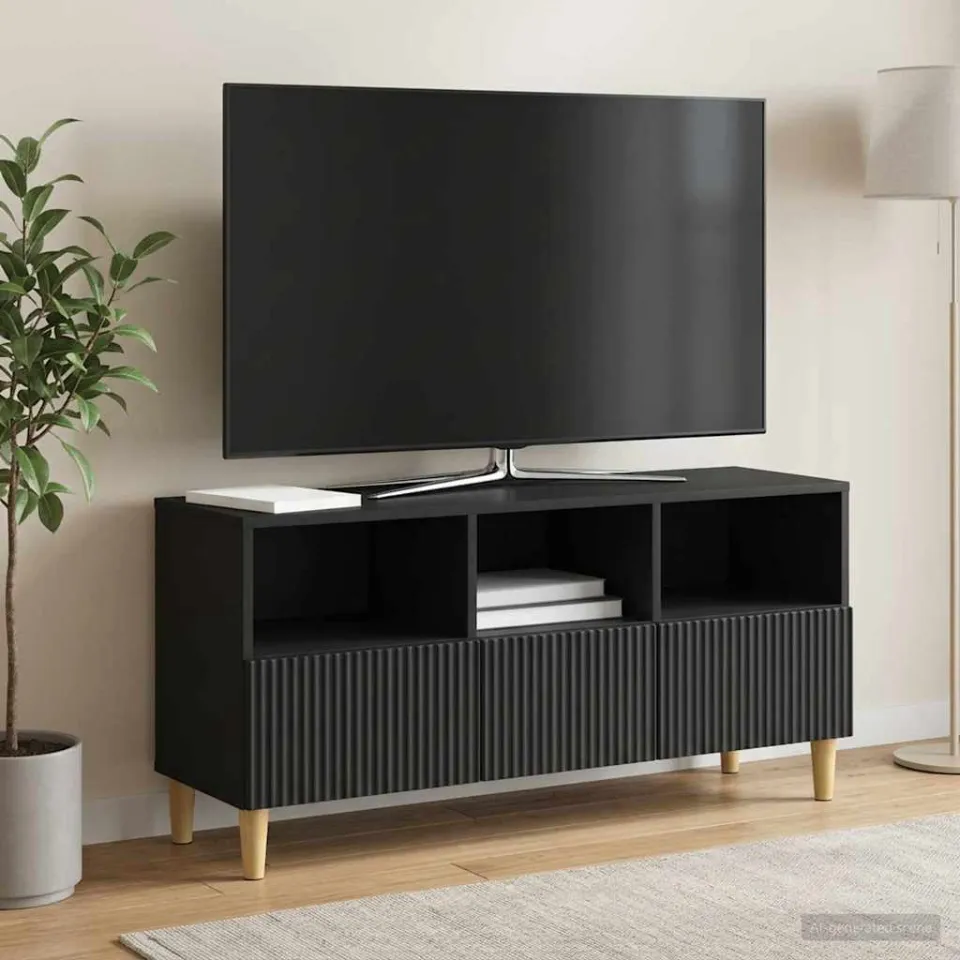 vidaXL TV-kast 102 x 34,5 x 50 cm Zwart Bewerkt hout, foto 4