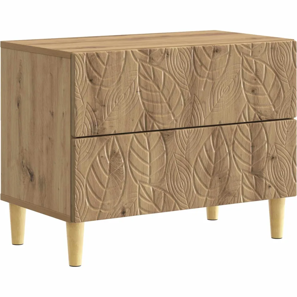 vidaXL Nachtkastje Artisanaal eiken 62 x 34,5 x 48 cm Bewerkt hout, foto 3