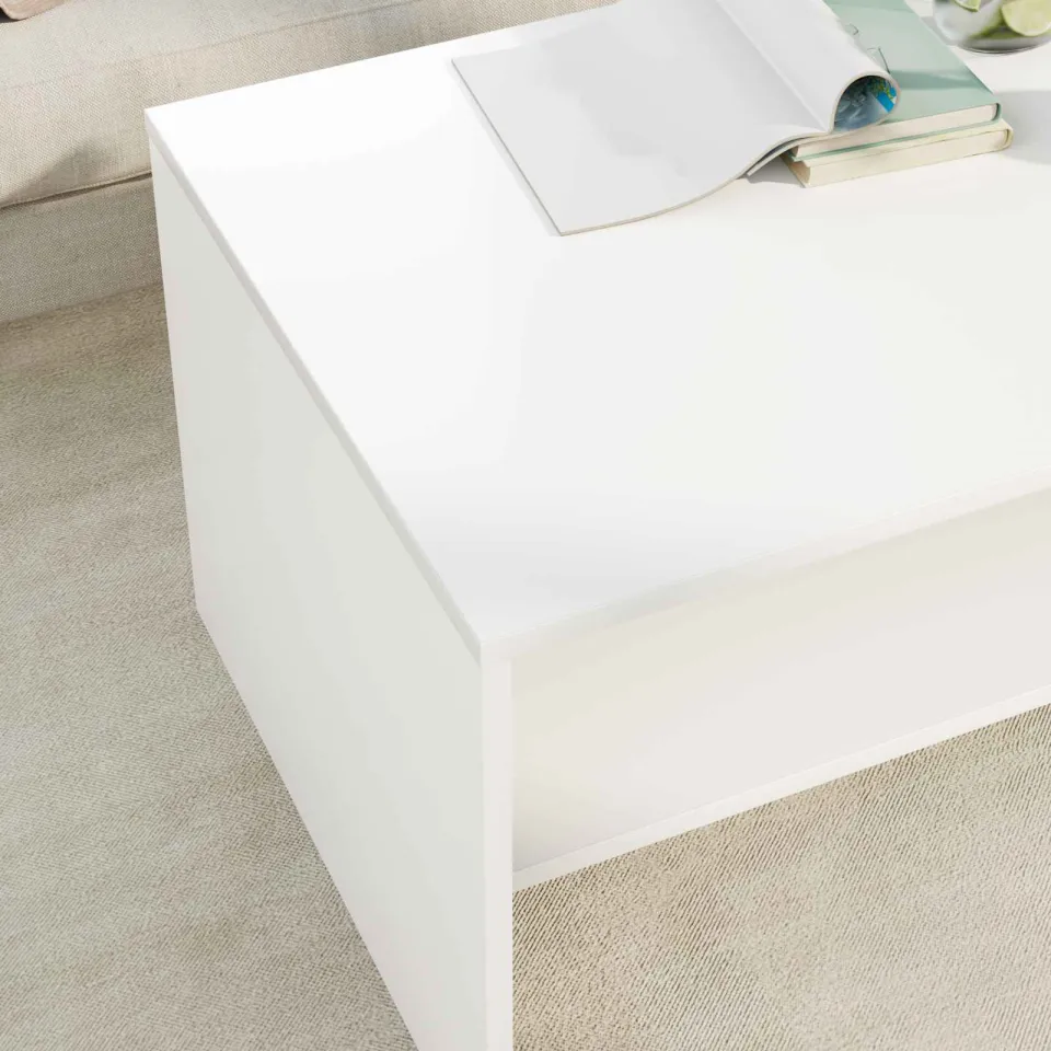vidaXL Salontafel Wit 80 x 50 x 40 cm Bewerkt hout, foto 4