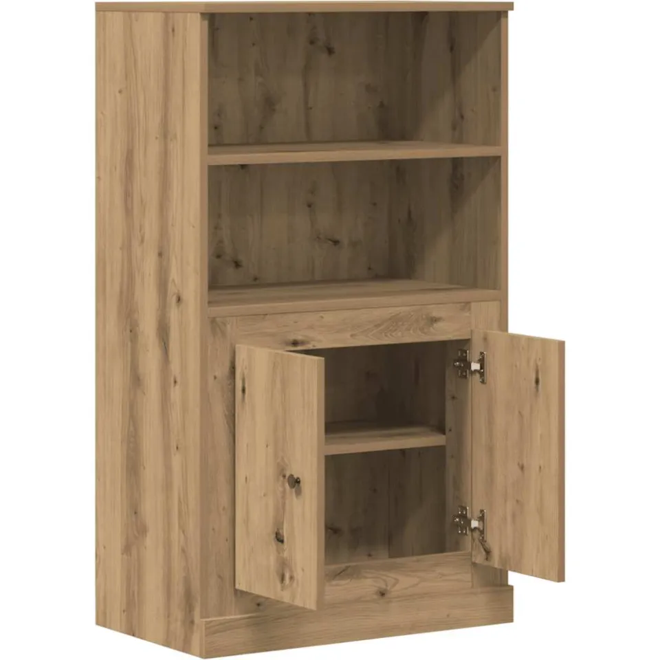 vidaXL Hoge kast 60x35,5x103,5 cm bewerkt hout artisanaal eikenkleurig Bruin