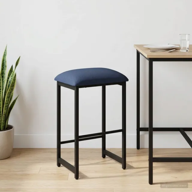 vidaXL Barkruk Blauw 40 x 32 x 64 cm Bewerkt hout, foto 2