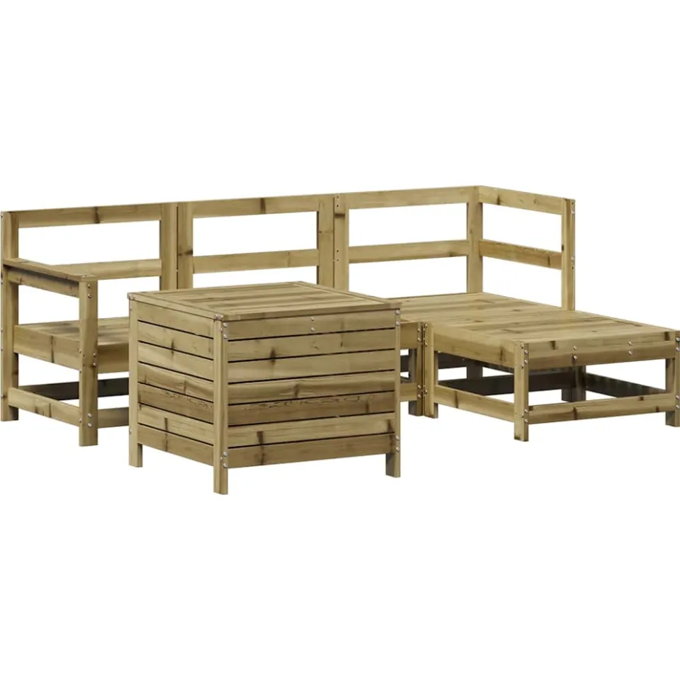 vidaXL 5-delige Loungeset geïmpregneerd grenenhout Bruin
