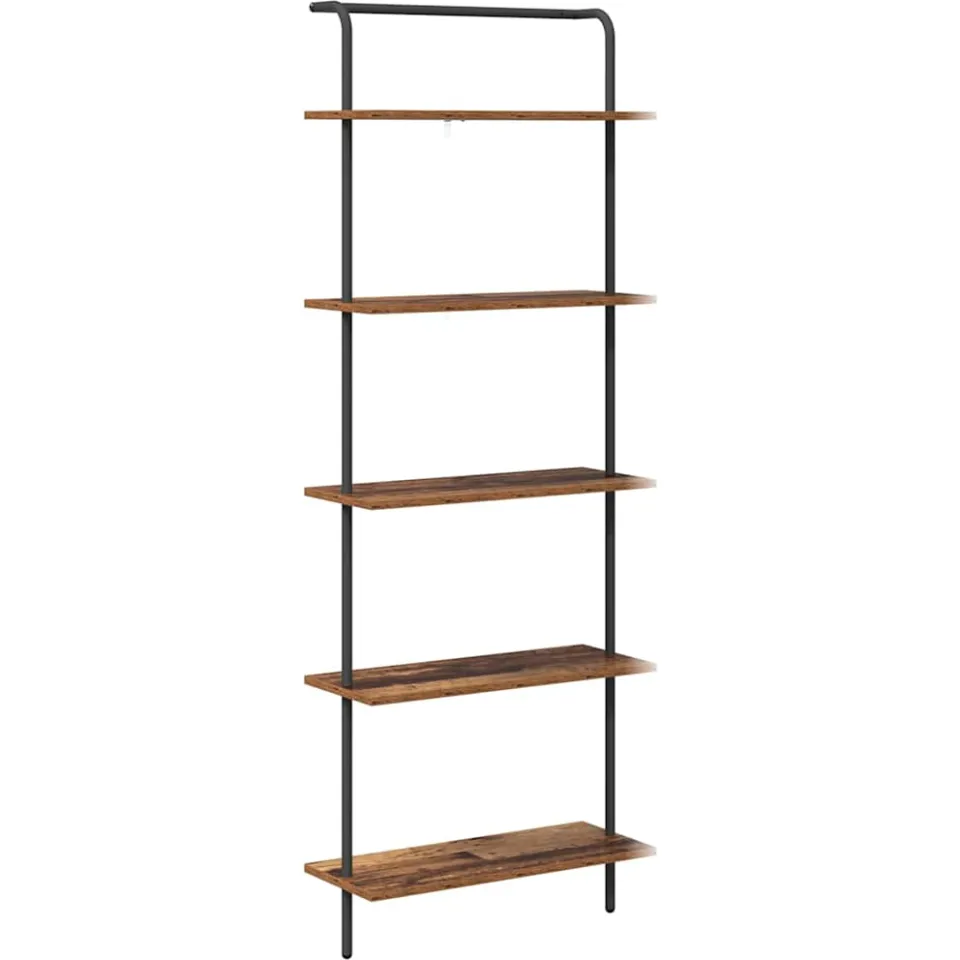 vidaXL Boekenkast 5-laags 60 x 24 x 168 cm Bewerkt hout Oudhout Bruin