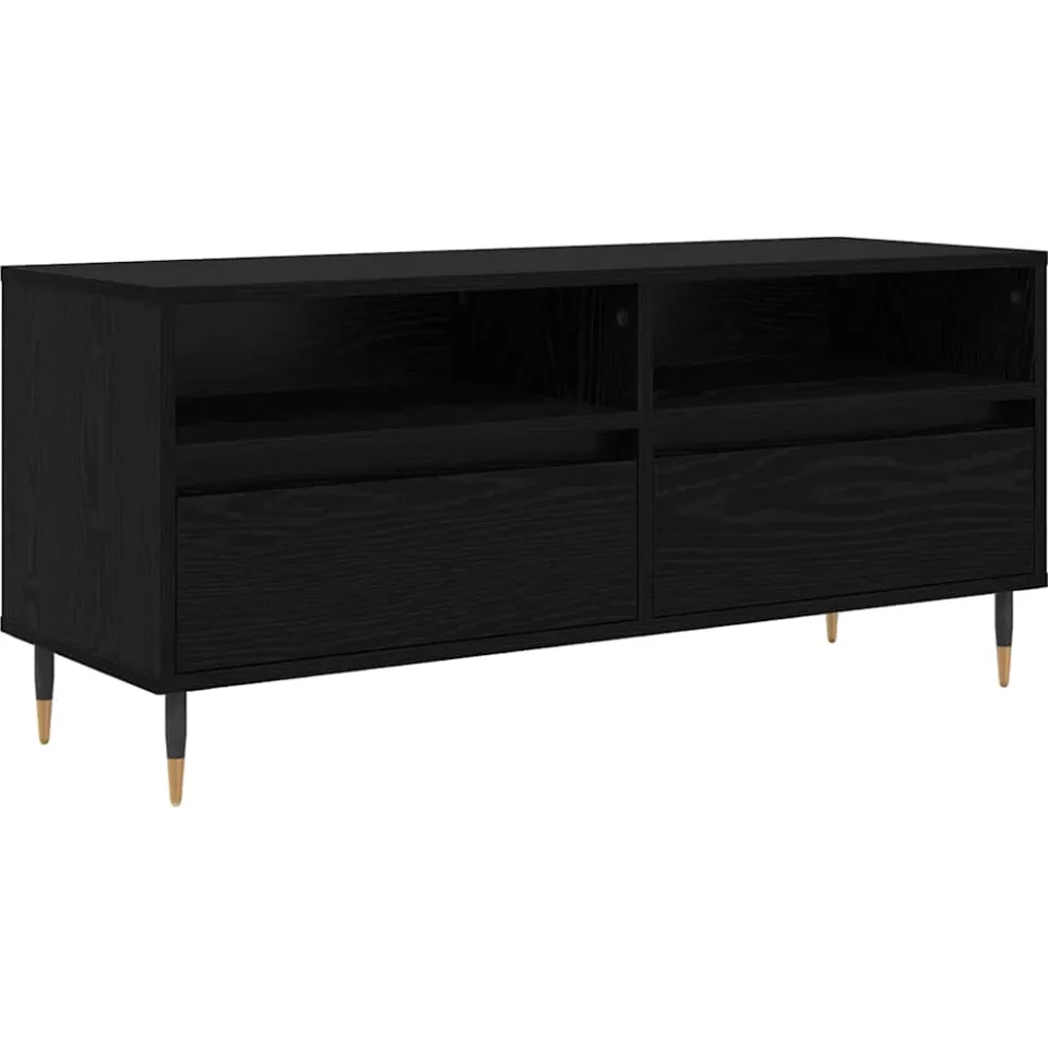vidaXL TV-kast met lade Zwart Eiken 100 x 34,5 x 44,5 cm, foto 3