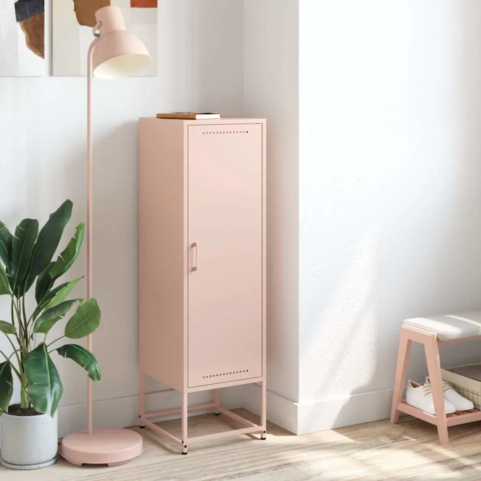 vidaXL Hoge kast 36x39x123 cm staal roze, foto 3