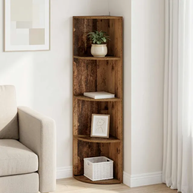 vidaXL Hoekplank 4-laags 31,5 x 31 x 130 cm Bewerkt hout Oud hout bruin, foto 2