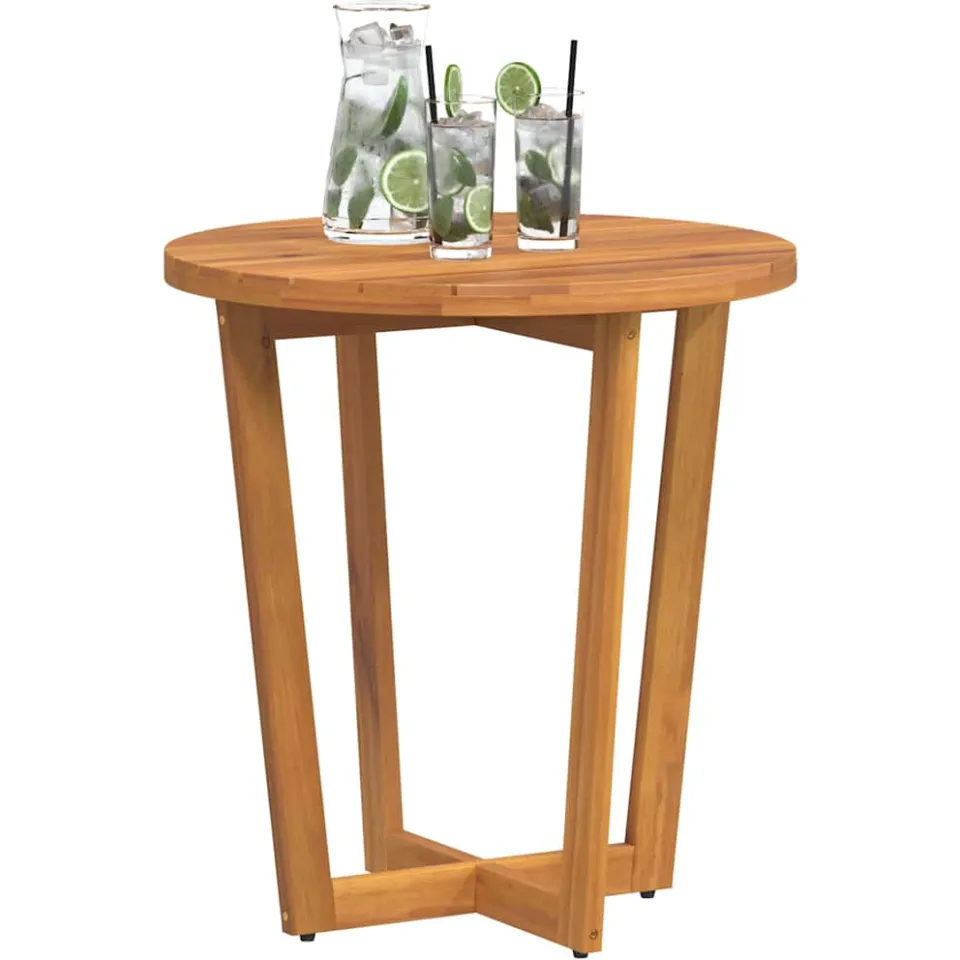 vidaXL Tuinbijzettafel rond Ø70x75 cm massief acaciahout Bruin