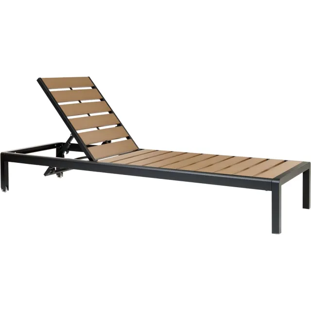 Beliani NARDO - Strandstoel - Zwart/Bruin - Aluminium