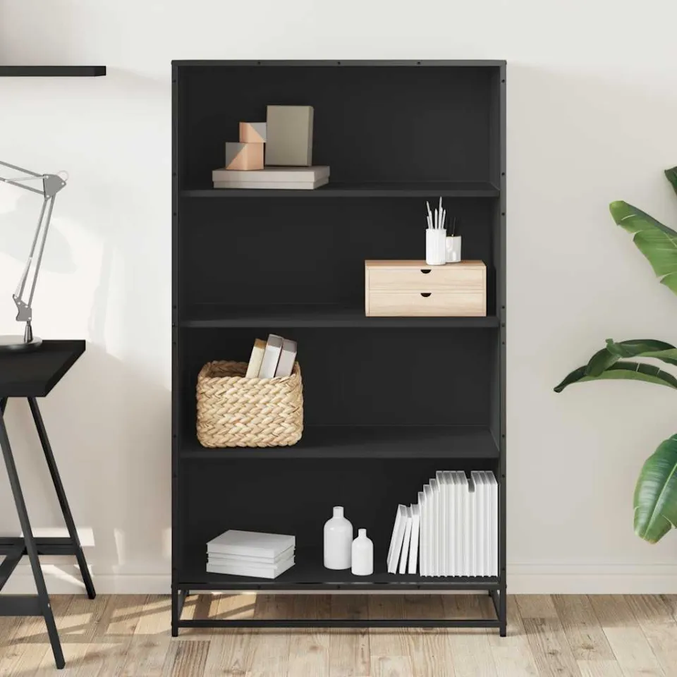 vidaXL Boekenkast 80,5x35x139 cm bewerkt hout zwart, foto 2