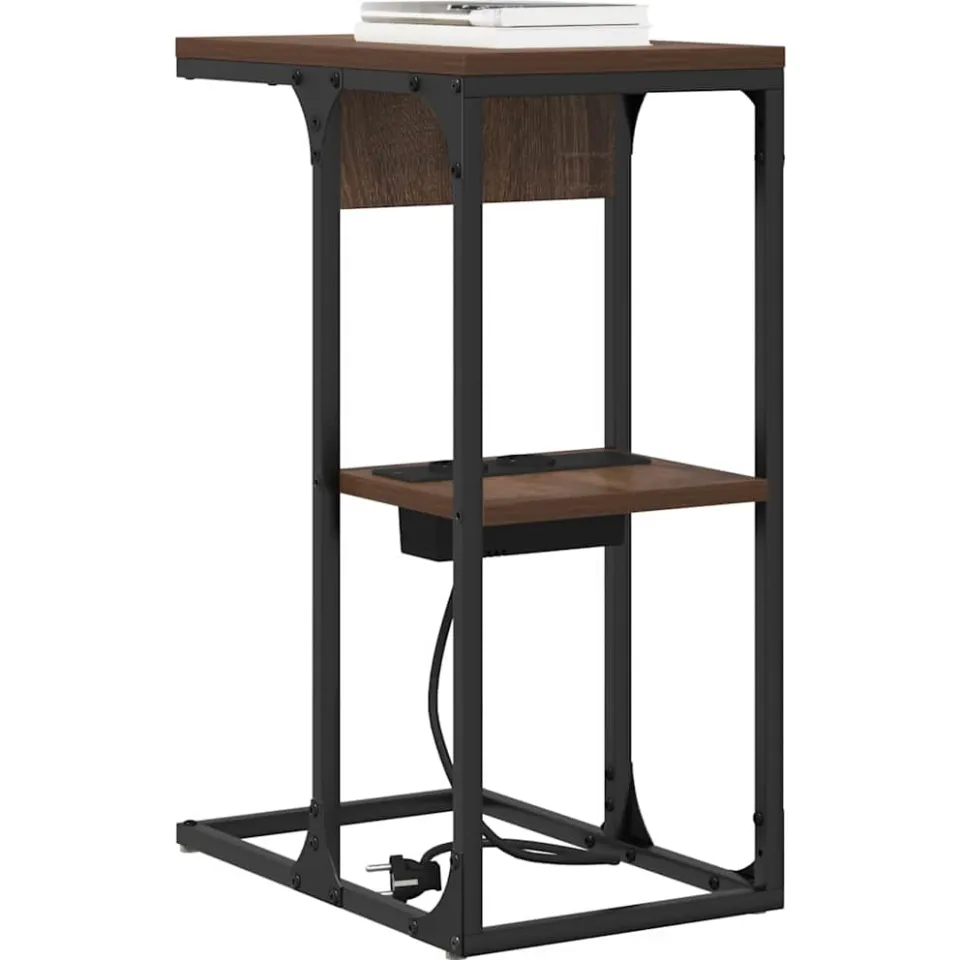 vidaXL Nachtkastje Bruin Eiken 41,5 x 26 x 60,5 cm Bewerkt hout