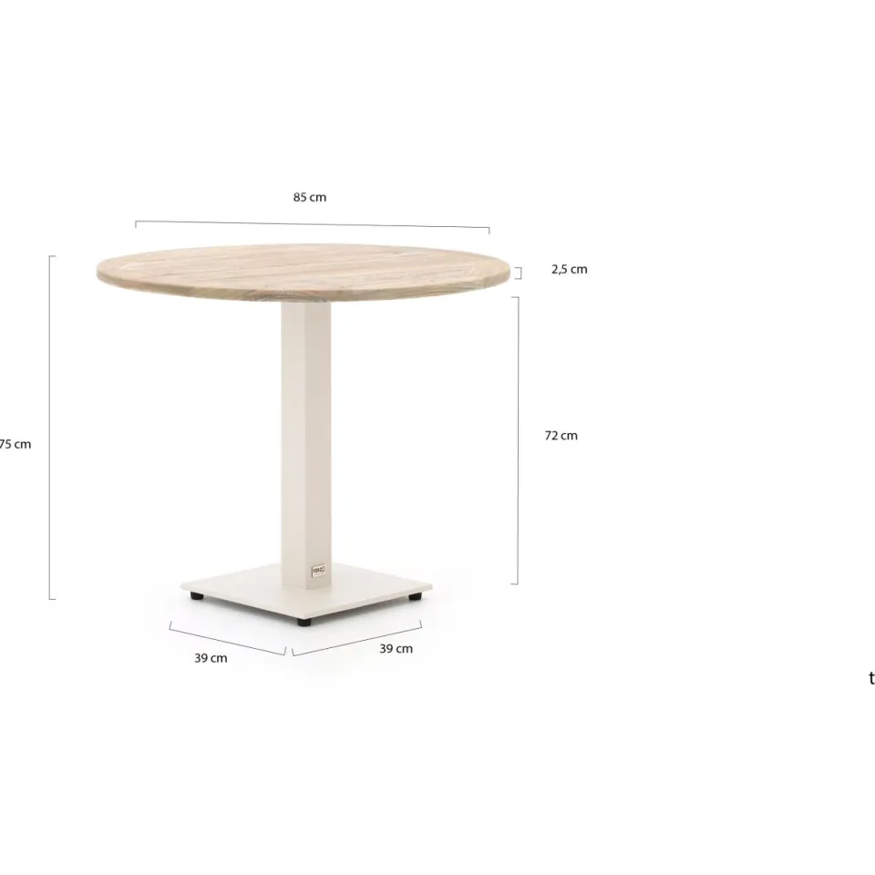 Forza Furniture Forza Orta tuintafel ø85cm (h:75cm) taupe, foto 2