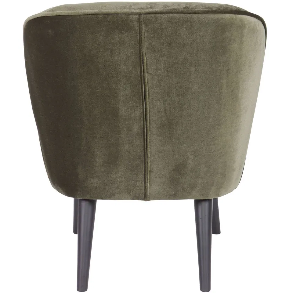WOOOD Sara Fauteuil - Velvet - Donkerbruin - 71x59x70, foto 2