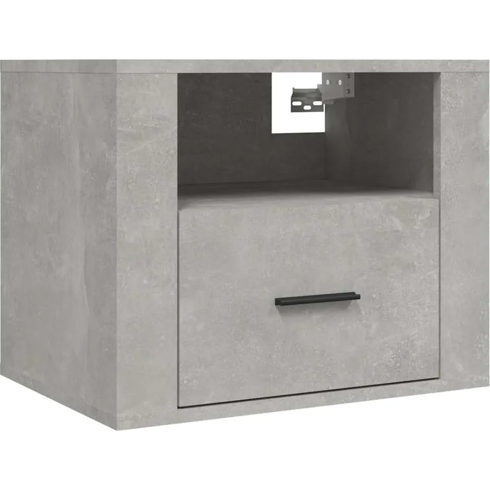 vidaXL Nachtkastje wandgemonteerd 50x36x40 cm betongrijs