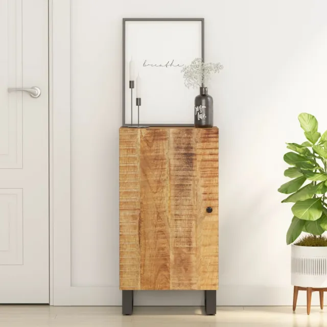 vidaXL Dressoir met deur 40x31x75 cm massief mangohout bruin, foto 2