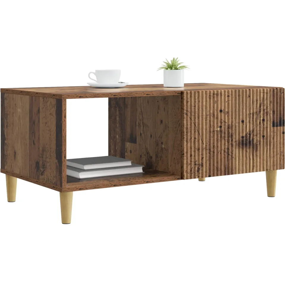 vidaXL Salontafel Oud hout 90 x 50 x 40 cm Bewerkt hout Bruin