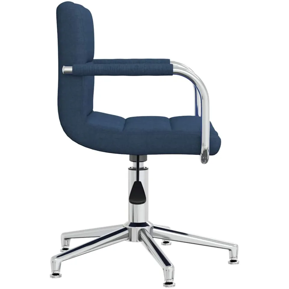 vidaXL Eetkamerstoel draaibaar stof blauw, foto 4