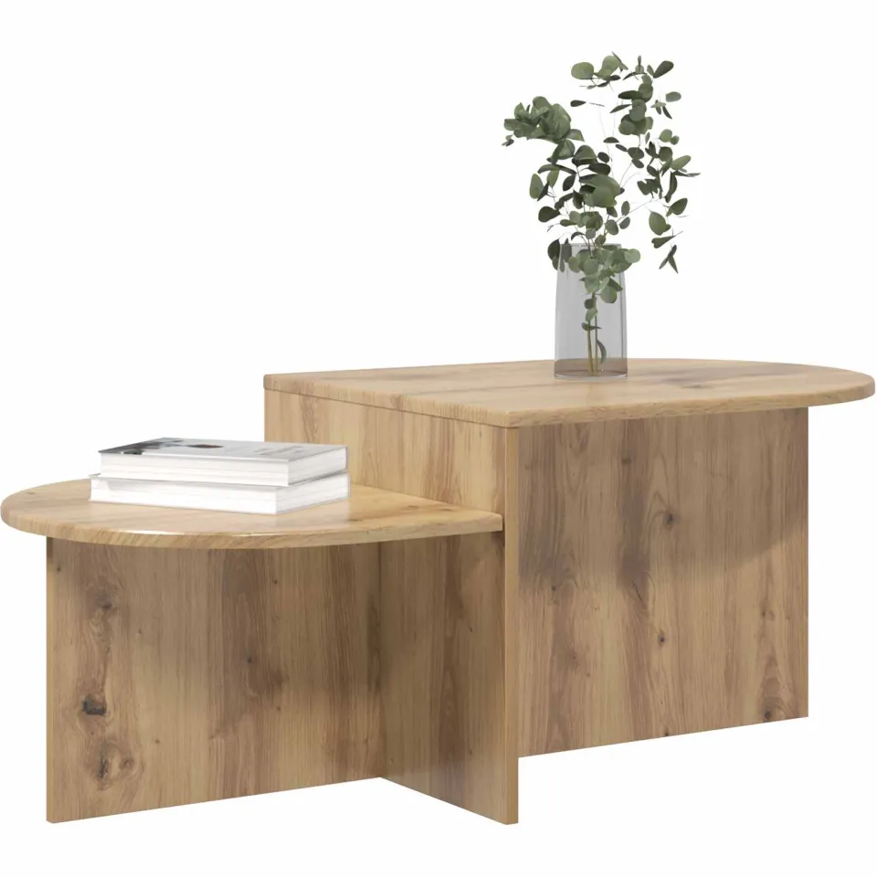 vidaXL Salontafel Artisanaal eiken 100 x 50 x 40 cm Bewerkt hout, foto 3