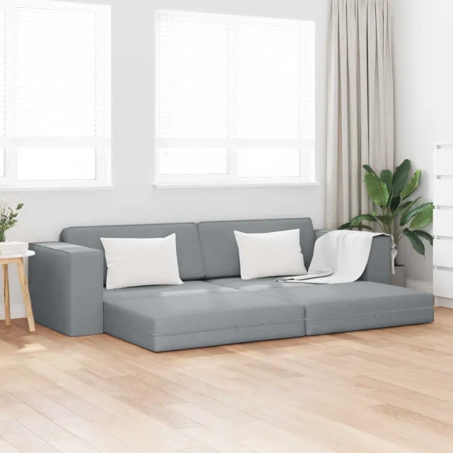 vidaXL Slaapbank Lichtgrijs 245 x 78 x 77 cm Stof