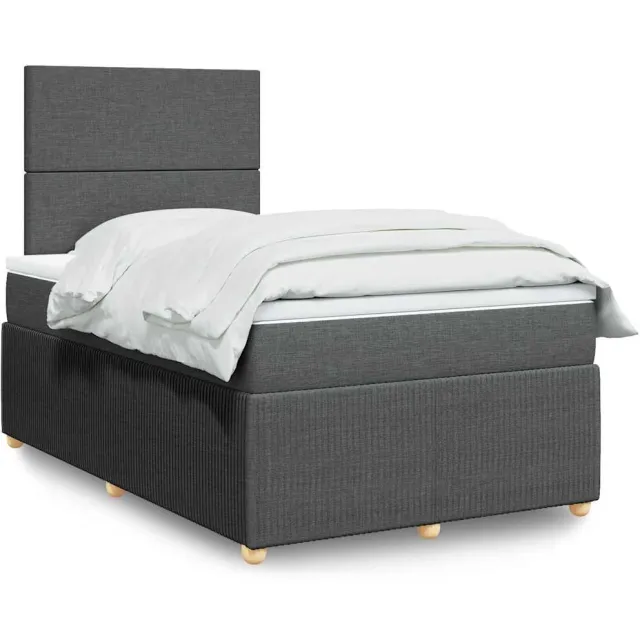vidaXL Boxspring met matras stof donkergrijs 120x190 cm grijs