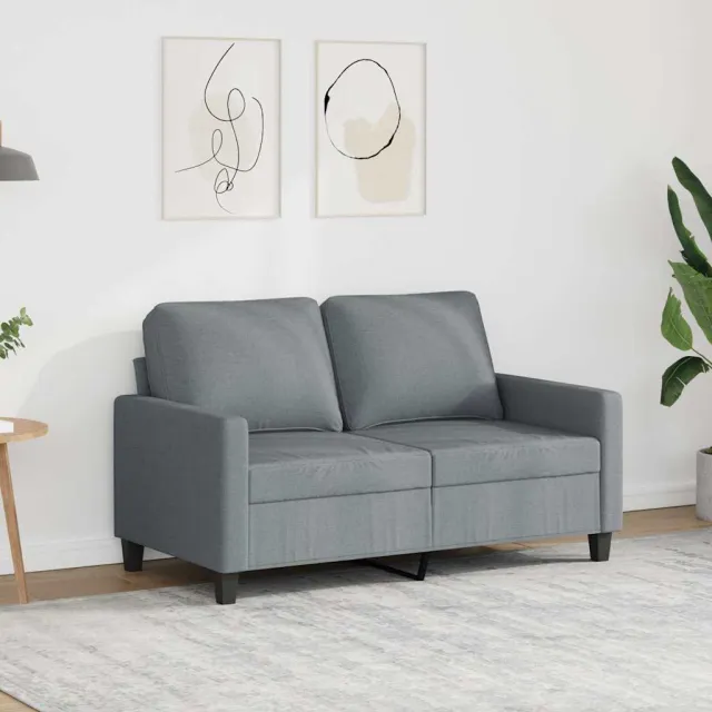 vidaXL Tweezitsbank 120 cm stof lichtgrijs