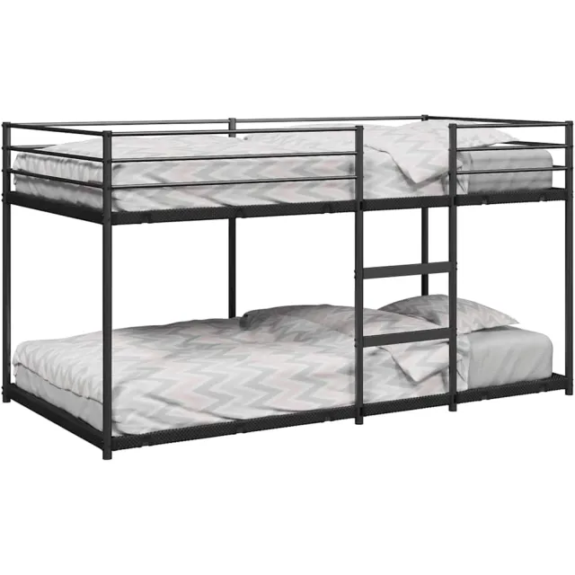 vidaXL Stapelbed zonder matras 90x200 cm staal zwart