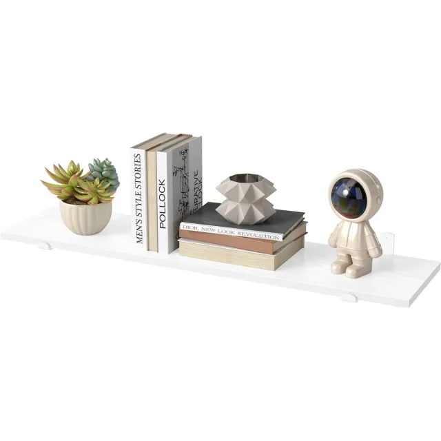 Songmics VASAGLE - Wandplank - Modern Decoratief - Voor Woonkamer Slaapkamer Keuken Sneeuwwit