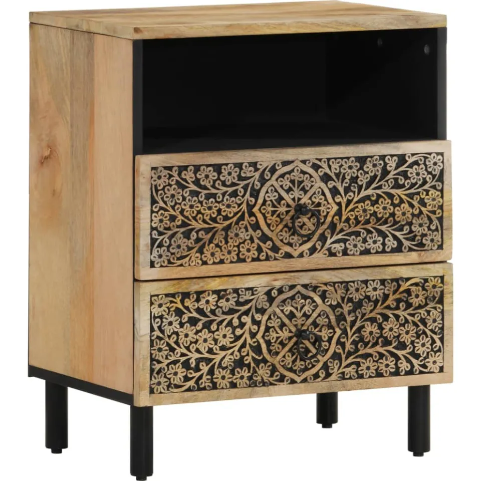 vidaXL Nachtkastje 50x33x60 cm massief mangohout bruin