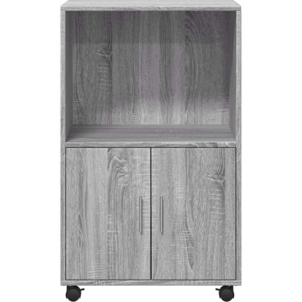 vidaXL Rolkast 55x40x91 cm bewerkt hout grijs sonoma eikenkleurig