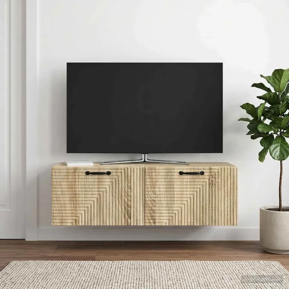 vidaXL Wandbeugel TV-kast Sonoma Eiken 98 x 41 x 30 cm Bewerkt hout, foto 4