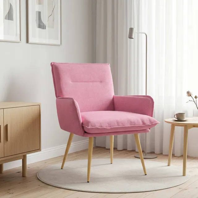 vidaXL Fauteuil Roze Stof