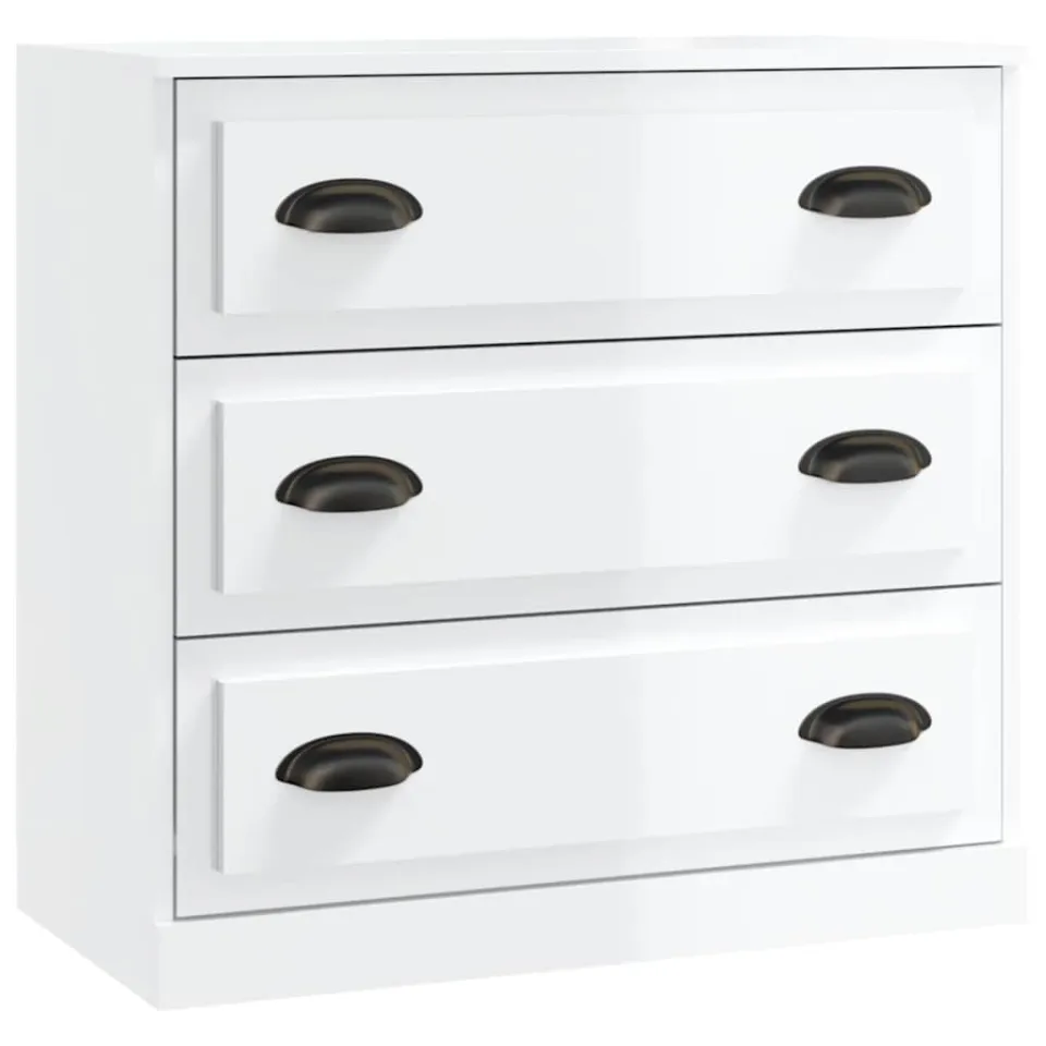 vidaXL Dressoir 70x35x67,5 cm bewerkt hout hoogglans wit, foto 3