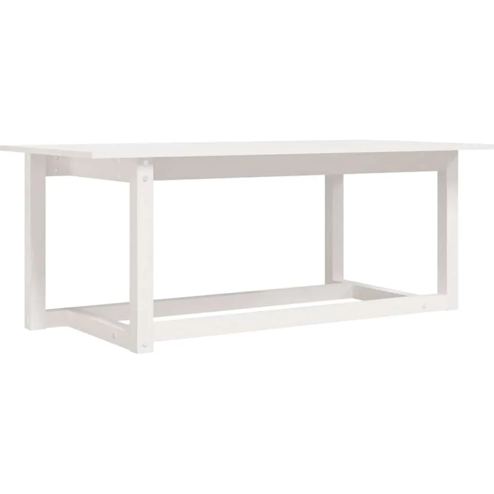 vidaXL Salontafel 110x55x45 cm massief grenenhout wit, foto 4