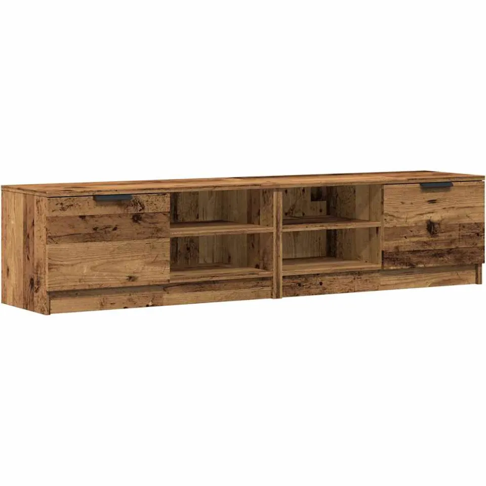 vidaXL Tv-meubels 2 st 80x35x36,5 cm bewerkt hout oud houtkleurig Bruin