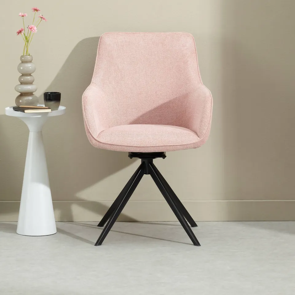 NOUS Living Loren eetkamerstoel roze, foto 4