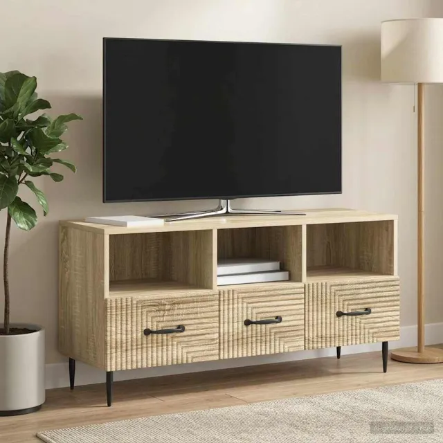 vidaXL TV-kast met lade Sonoma Eiken 102 x 34,5 x 50 cm Bewerkt hout Bruin