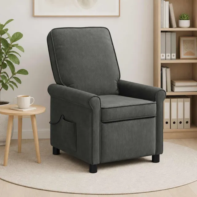 vidaXL Massage-relaxstoel Donkergrijs 69 x 95 x 101 cm Stof